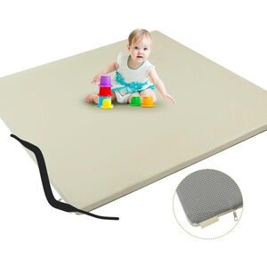 Padded Baby Play Mat [Green Gray, 48”x48”]